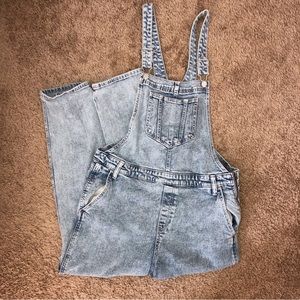 Old navy light wash denim overalls with side zipper